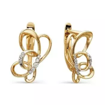 Серьги с фианитами Линии Любви