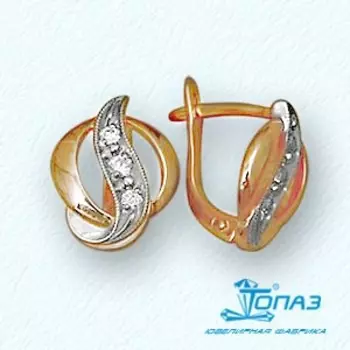 Серьги с фианитами Линии Любви