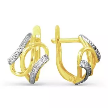 Серьги с фианитами Линии Любви