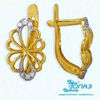 Серьги с фианитами Линии Любви