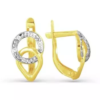 Серьги с фианитами Линии Любви