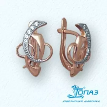 Серьги с фианитами Линии Любви