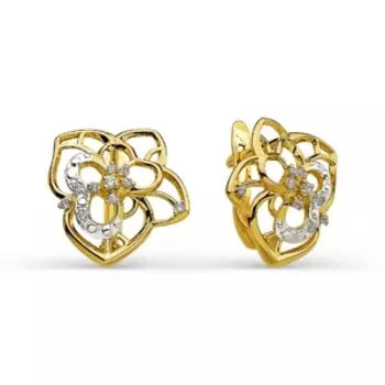 Серьги с фианитами Линии Любви