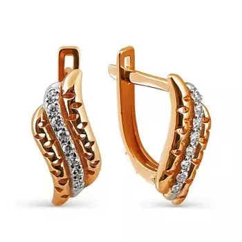 Серьги с фианитами Линии Любви