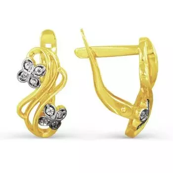 Серьги с фианитами Линии Любви