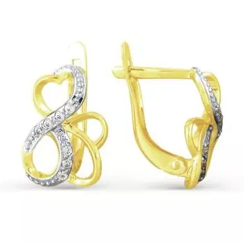 Серьги с фианитами Линии Любви