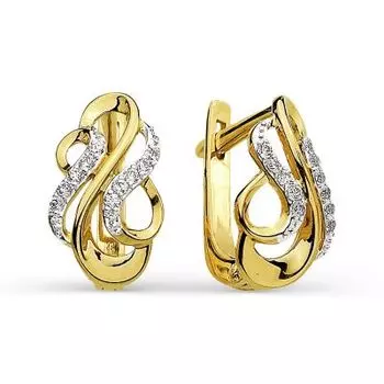 Серьги с фианитами Линии Любви