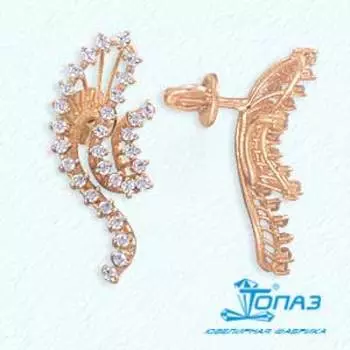 Серьги с фианитами Линии Любви