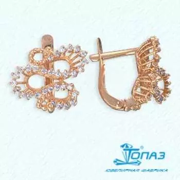 Серьги с фианитами Линии Любви