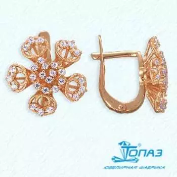 Серьги с фианитами Линии Любви