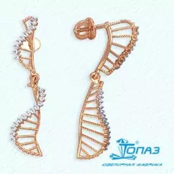 Серьги с фианитами Линии Любви