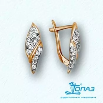 Серьги с фианитами Линии Любви