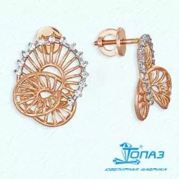 Серьги с фианитами Линии Любви