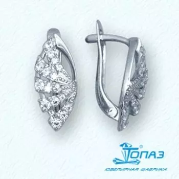 Серьги с фианитами Линии Любви