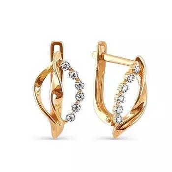 Серьги с фианитами Линии Любви