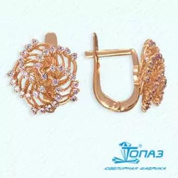 Серьги с фианитами Линии Любви