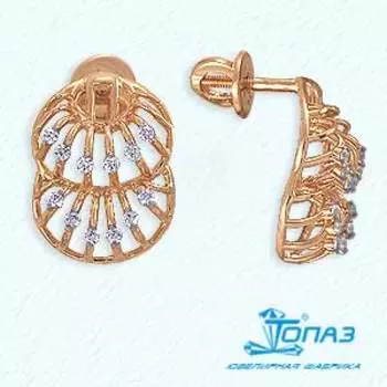 Серьги с фианитами Линии Любви