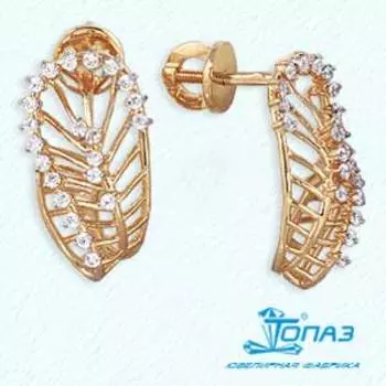 Серьги с фианитами Линии Любви