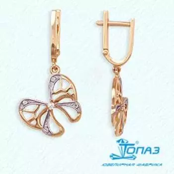 Серьги с фианитами Линии Любви