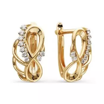 Серьги с фианитами Линии Любви