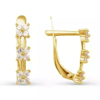 Серьги с фианитами Линии Любви