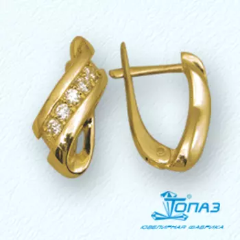 Серьги с фианитами Линии Любви