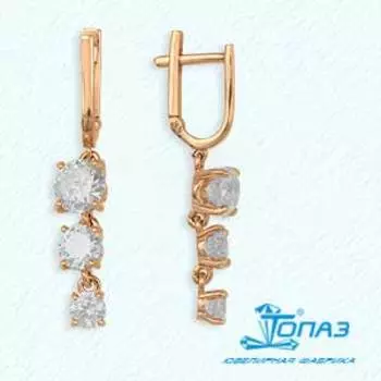 Серьги с фианитами Линии Любви