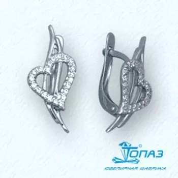 Серьги с фианитами Линии Любви