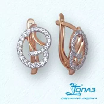 Серьги с фианитами Линии Любви