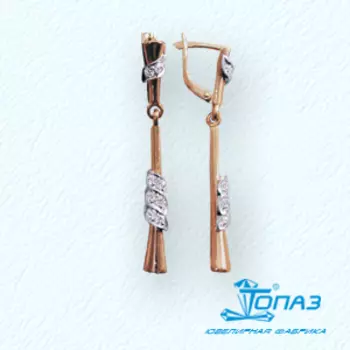 Серьги с фианитами Линии Любви