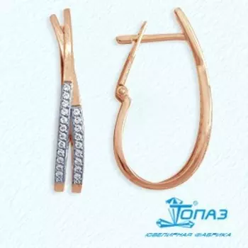 Серьги с фианитами Линии Любви