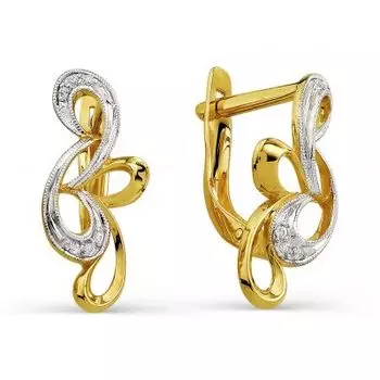 Серьги с фианитами Линии Любви