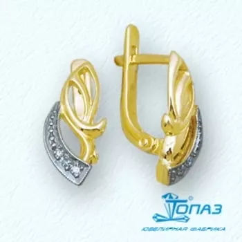 Серьги с фианитами Линии Любви