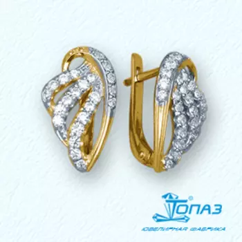 Серьги с фианитами Линии Любви