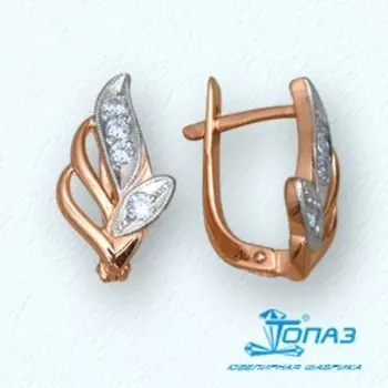 Серьги с фианитами Линии Любви