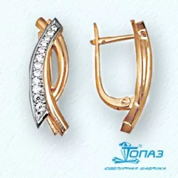 Серьги с фианитами Линии Любви