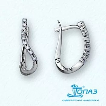 Серьги с фианитами Линии Любви