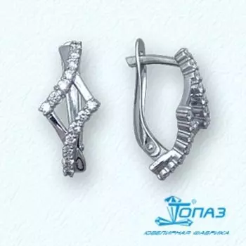 Серьги с фианитами Линии Любви