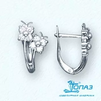 Серьги с фианитами Линии Любви