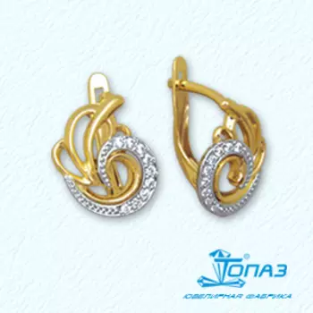 Серьги с фианитами Линии Любви