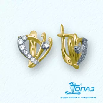 Серьги с фианитами Линии Любви