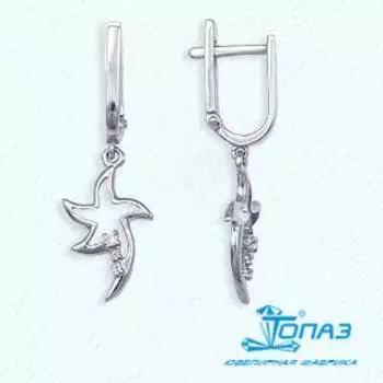 Серьги с фианитами Линии Любви