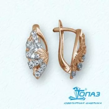 Серьги с фианитами Линии Любви