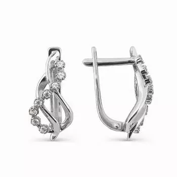 Серьги с фианитами Линии Любви