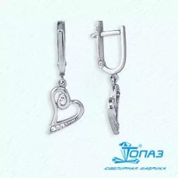 Серьги с фианитами Линии Любви