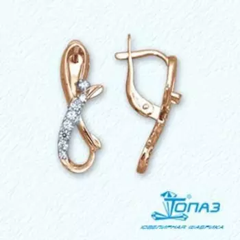 Серьги с фианитами Линии Любви