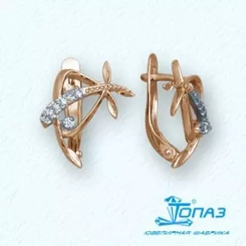 Серьги с фианитами Линии Любви