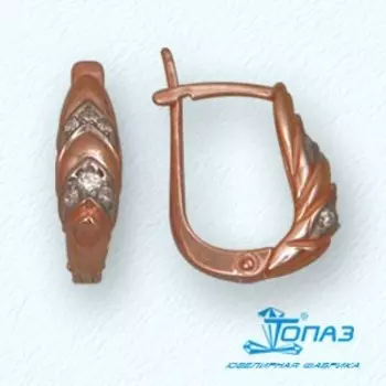 Серьги с фианитами Линии Любви