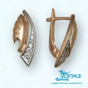 Серьги с фианитами Линии Любви