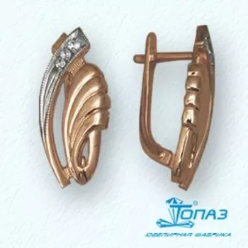 Серьги с фианитами Линии Любви